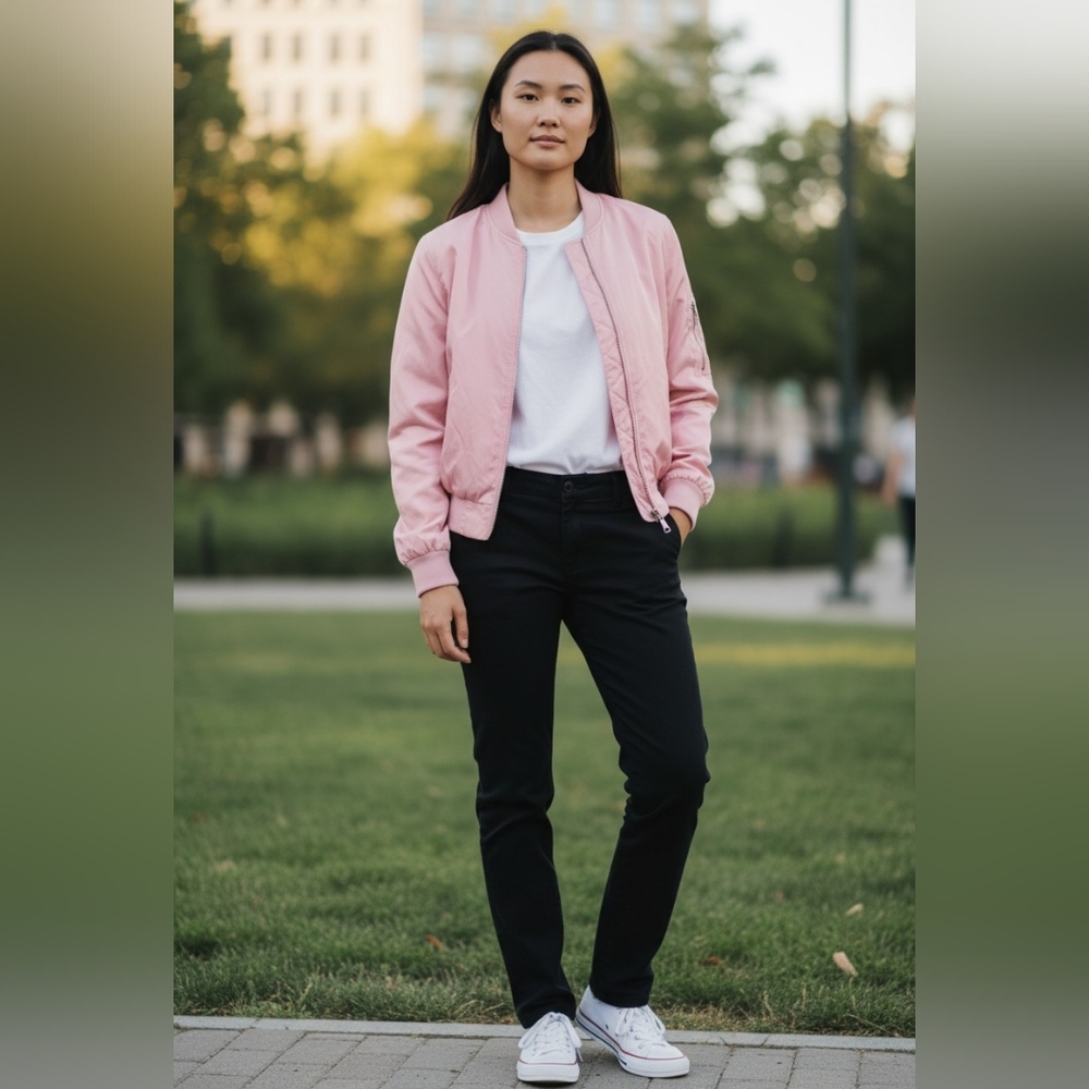 Blush Pink Bomber Jacket